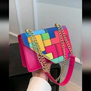 "Color Block" Purse (Pink)